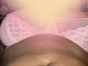 Chubby ebony playing with her clit with rosetoy until she cums quick 5/16