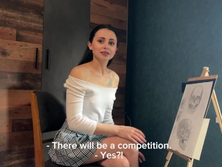 Влажные аргументы для ее победы! Студентка отдалась преподавателю!