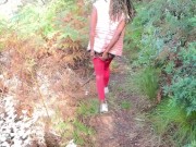 I lick all the cum of sugardaddies cock on a secret beach after our hike 1/16