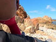 I lick all the cum of sugardaddies cock on a secret beach after our hike 14/16