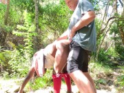 I lick all the cum of sugardaddies cock on a secret beach after our hike 5/16