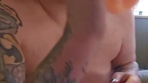 Redheaded Girlfriend Facefucks Herself to Train Her Throat