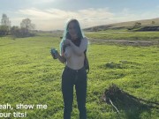 Sex in the woods with busty classmate. Young Russian student takes creampie in pussy 16/16