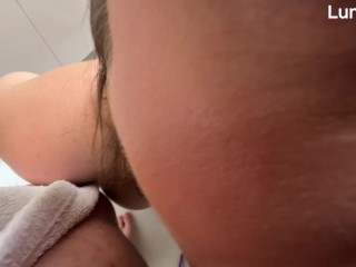 I’m get fucked in my bathroom. I put his cock my mouth to make deep throats – Luna Doll
