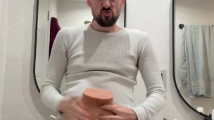 hot daddy fucking pocket pussy cum at the end
