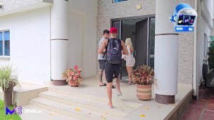 Horny threesome on the beach with my stepbrother and his girlfriend - Max Betancur - Danner Mendez -