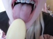 I'm sad if I don't eat your cum, cum on my tits and in my mouth 14/16