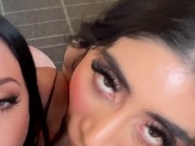 Two Oiled up Busty Babes Fuck and Suck My Cock To Explosion 2/16