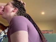 PAWG Girl next door SWALLOWS CUM for the first time!