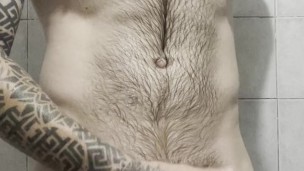 Russian guy masturbating in the dorm shower while no one is around extreme,homemade video,l