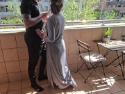 Busty French Girl Sucks My Cock on a Paris Hotel Balcony! 