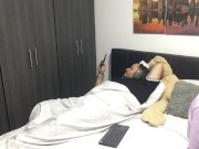 My horny stepdaughter masturbates in front of me and makes a video 13/16