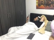 My horny stepdaughter masturbates in front of me and makes a video 14/16