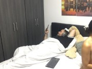 My horny stepdaughter masturbates in front of me and makes a video 16/16