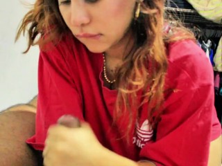 I suck a busty stranger’s pussy in the park and cum in her mouth