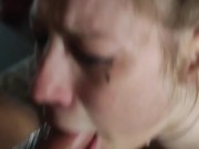 Слюнявый горловой минет, трах в горло 15/16