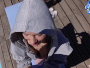 A neighbor spies on morning yoga by the pool and joins me 5/16