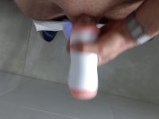 Solo watching stepmom how she blow. Sperm flow and mouth full