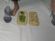 I trample fruits with my feet. Lick my feet 3/16