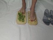 I trample fruits with my feet. Lick my feet 4/16