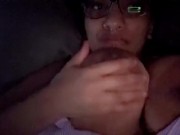 Horny girl loves playing with her tits 10/16