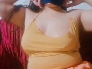 Self hot sexy girl playing with boobies and pussy 3/16