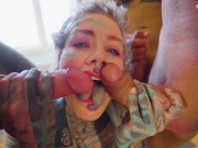 Double Anal Slut - Gangbang with Tattoo Girl Anuskatzz ends with big Facial - ATM, DAP, DP 15/16