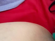 Watching porn videos of my favorite pornstars and masturbating with XXL dildo. My pussy is too small 3/16