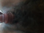 Huge load of sperm dripping from ass to pussy.