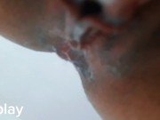 Huge load of sperm dripping from ass to pussy. 14/16