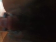 Huge load of sperm dripping from ass to pussy. 8/16