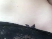 Cute innocent girl teasing w black lace pantie desire shows her little pink pussy 13/16