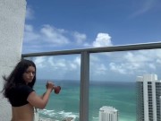 I got caught masturbating on the baclony in Miami 2/16