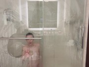 A glass shower in the hotel room? 10/16