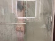 A glass shower in the hotel room? 6/16