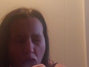 Sucking that big dildo 1/16