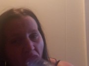 Sucking that big dildo 3/16