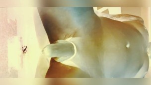 Teaser for extended slow motion cock swinging and cum shot
