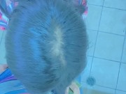 Maestra chaparrita deliciosa en los sanitarios despues de festival escolar 2/16