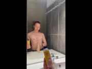 Gym girl playing with her big dildo under the shower 4/16