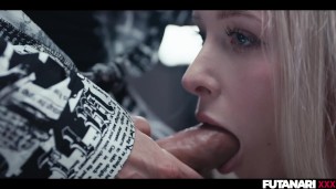 Cute Blonde Gets Facefucked by Trans Brunette with Massive Futa Cock - Time Freeze Fantasy