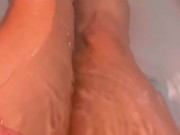 The bath water is just right. 14/16