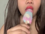 Asian Girl Sucking Ice Cream ASMR 10/16