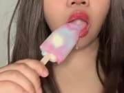 Asian Girl Sucking Ice Cream ASMR 4/16