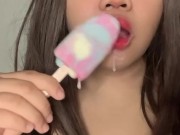 Asian Girl Sucking Ice Cream ASMR 5/16
