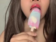 Asian Girl Sucking Ice Cream ASMR 8/16