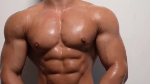 Young muscle stud teasing you