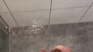 NASTY CUM! Solo steamy 18 year old shower, newbie shy to cum for the camera