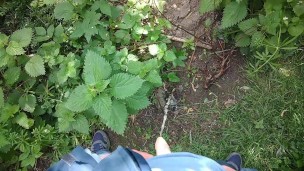 Pissing in Public. Had to take a piss while out walking the dog.