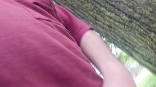 Sean walkin around yard n pisses